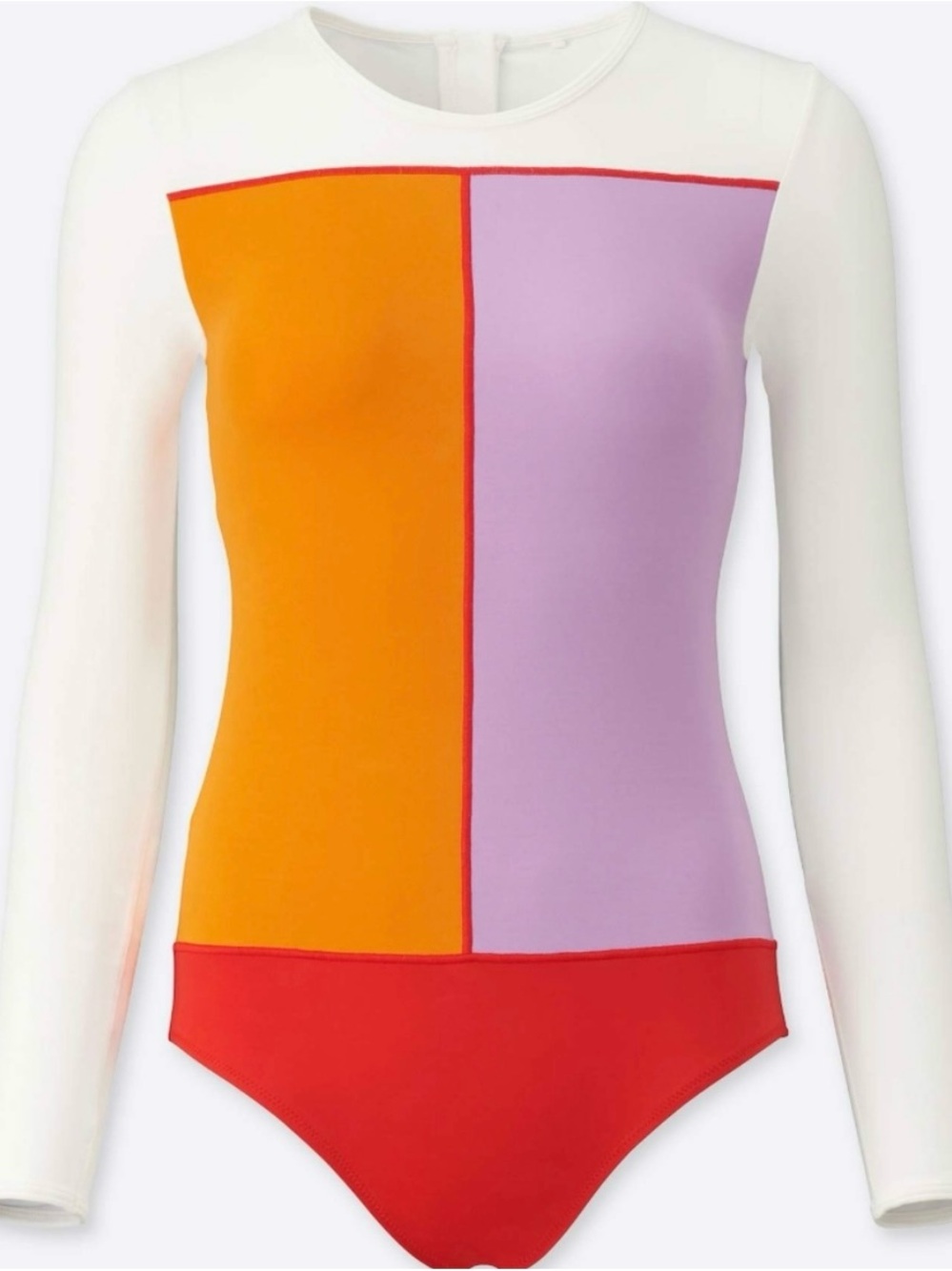 uniqlo x tomas maier colorblock long sleeve one-piece swimsuit rash guard